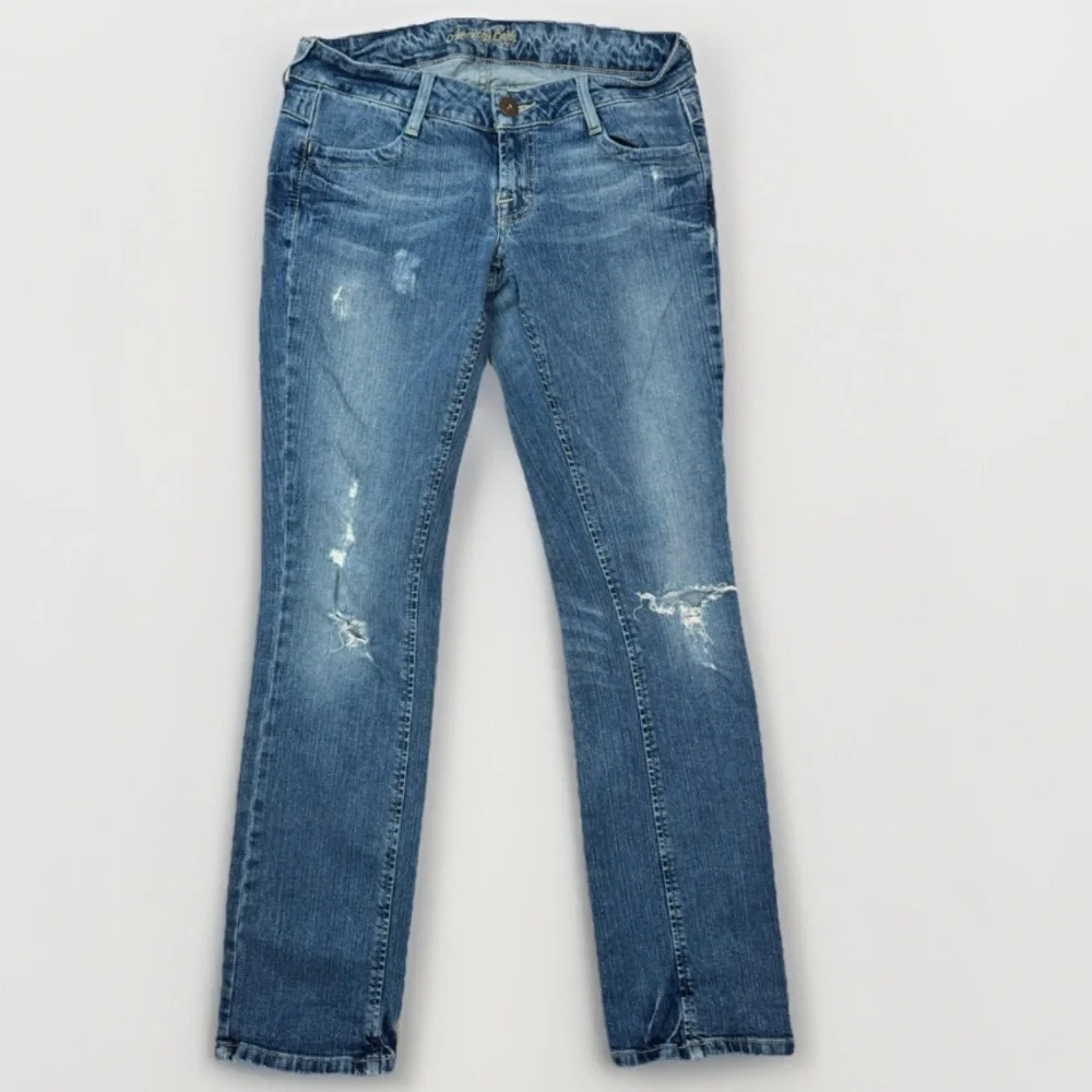 American Eagle Outfitters Jeans Womens Size 4 Blue Medium Wash Slim Straight